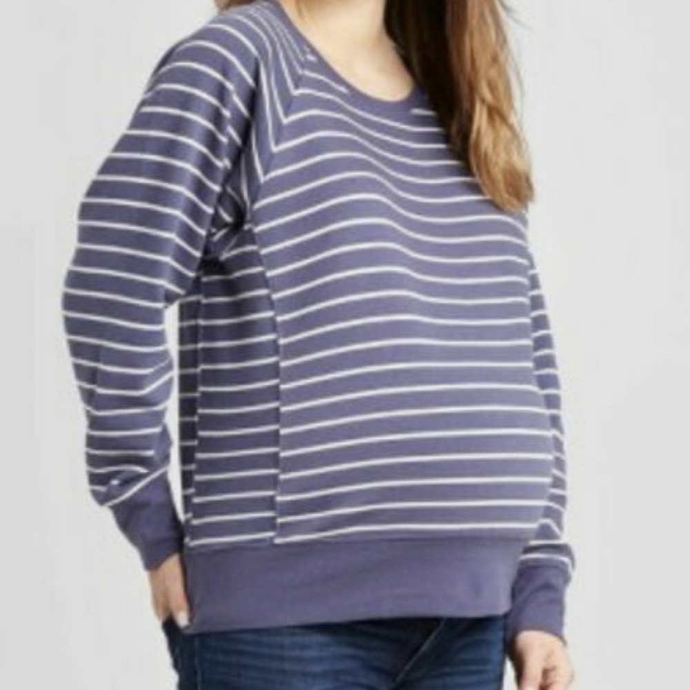 Isabel Maternity Stripes Pullover Sweatshirt